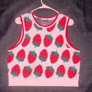 Strawberry Patterned Women's Sweater Vest